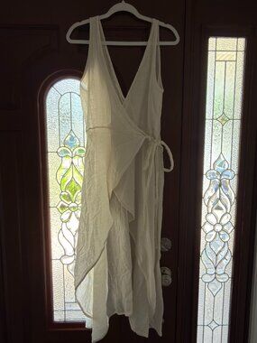 Womens white wrap dress